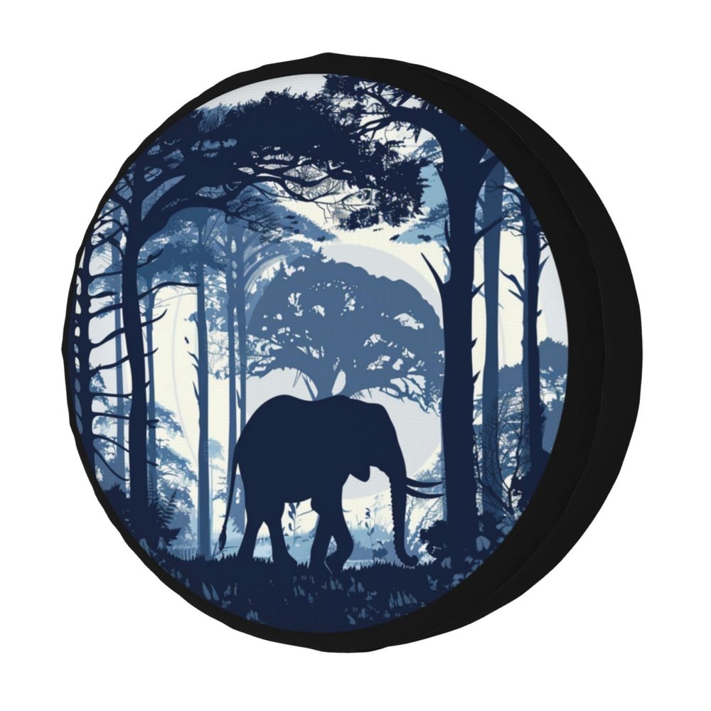 Foruidea Elephant Forests Abstract Spare Tire Cover Dust-Proof Wheel Tire Cover Fit Trailer, RV, SUV and Many Vehicle 17 Inch