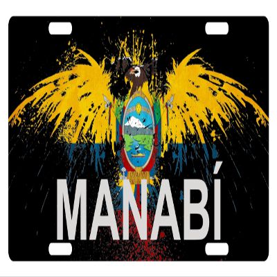 Ecuador Flag Bandera License Plate 6 x 12 Inches Version Novelty Morale El Sol De Mayo Emblem Manabi