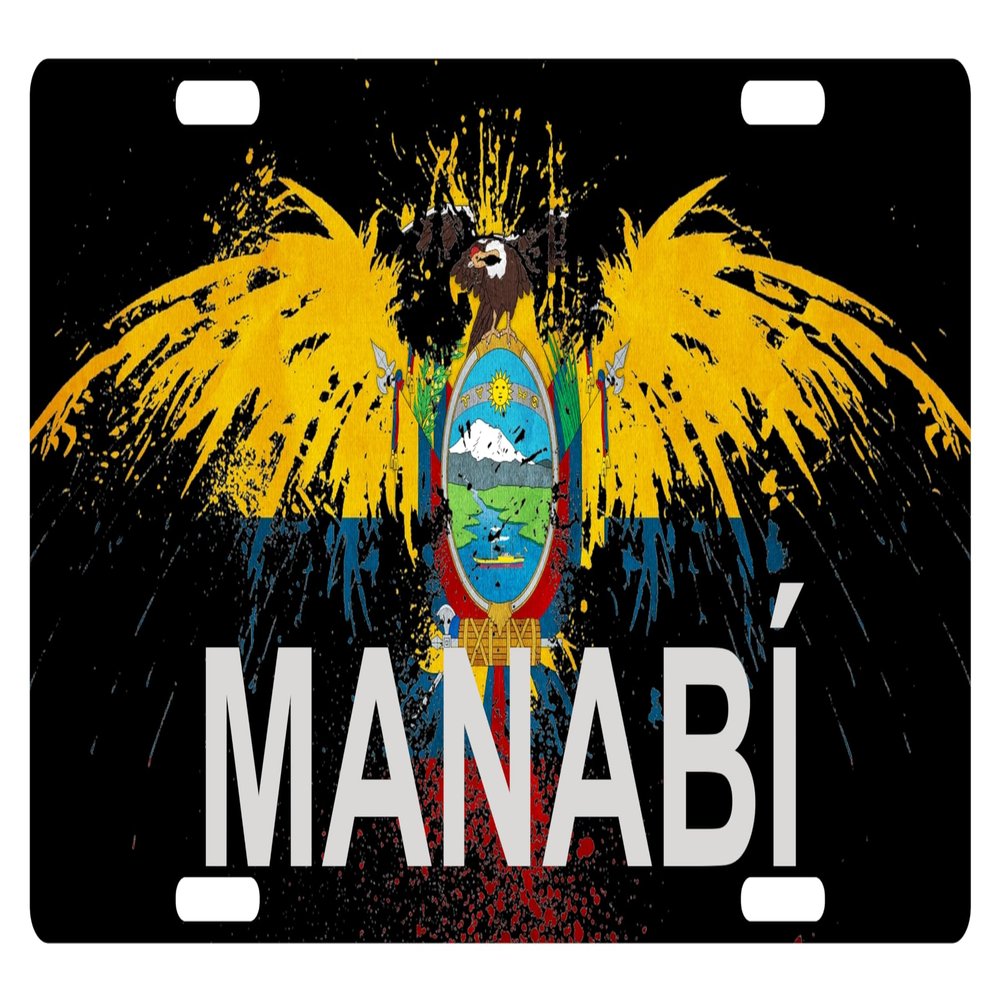 Ecuador Flag Bandera License Plate 6 x 12 Inches Version Novelty Morale El Sol De Mayo Emblem Manabi