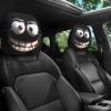 2PCS Funny Cartoon Car Headrest Covers, Cute Funny Cartoon Eyes Car Seat Head Rest Protector for Auto Front Seat Rest Decoration (B-1 Pair) view 2