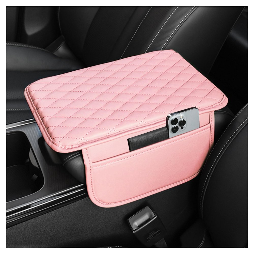 JIANDONGJIE Car Center Console Cover for Toyota Avalon 2019-2022, Car Armrest Cover Cushion Arm Rest Cover Auto Interior Arm Rest Seat Box Pad Accessories,Pink