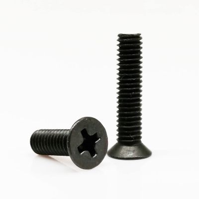 Zkensh-Bolts Mini Small Micro Black Steel Cross Flat Countersunk Head Screw M1 M1.2 M1.4 M1.6 M2 M2.5 M3 M3.5 M4 Bolt, 50pcs, Widely Used(14mm,M1.6)