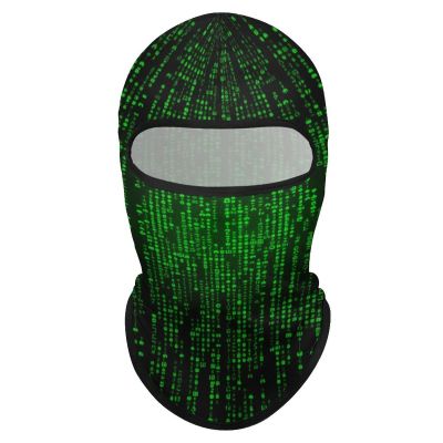Balaclava Face Mask Funny Ski Mask Green Number Binary Balaclava Full Face Cover for Men Women Outdoor Cycling Cap