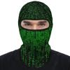 Balaclava Face Mask Funny Ski Mask Green Number Binary Balaclava Full Face Cover for Men Women Outdoor Cycling Cap view 3
