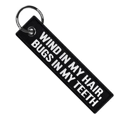 MotoLoot Keychain for Motorcycles, Scooters, Cars and Gifts (Wind In My Hair Bugs In My Teeth)