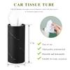 JNXIJ 4 PCS Car Tissue Holder, Refillable Auto Cup Holder Round Napkin Container with Facial Tissues, Portable Tissue Box Paper Towel Cylinder for Most Vehicles, Car Accessories (Marble Black) view 2