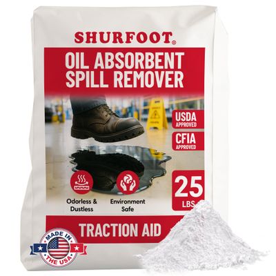 SHURFOOT Non-Slip Oil Absorbent, Spill Control, Blood & Water, 25lb
