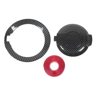 Car Fuel Filler Door Cap Kit 68250120AA Fuel Tank Filler Door Cover Auto Replacement Supplies OEM Number Scratch Protection Easy Installation Sturdy Material Sporty Style ABS 2 (Carbon Fiber Pattern)