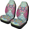 TOADDMOS Boho Florals Front Car Seat Cover Nonslip Set 2 Pcs Seat Covers Protector Car Interior Automotive Breathable Auto Interior Covers Fashion Fits Most Cars, Sedans, SUVs view 1