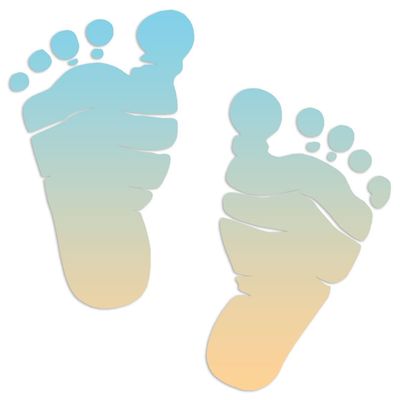 Baby Feet Footprints 5.75" x 5.75 Beach