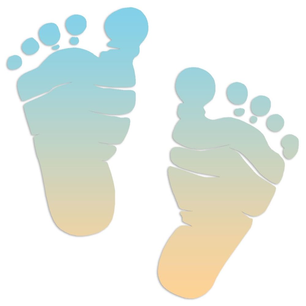 Baby Feet Footprints 5.75" x 5.75 Beach