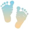 Baby Feet Footprints 5.75" x 5.75 Beach view 1