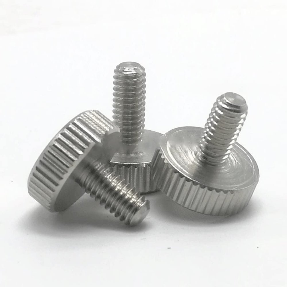 Zkensh-Bolts 304 Stainless Steel Flat Head Head Handle Thumb Screw GB835 Knurled Big Head Round Adjusting Bolt Advertising Nail M3 M4 M5 M6, Widely Used(12mm,M5 2pcs)