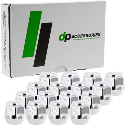 DPAccessories Lug Nuts Compatible with 2017-2025 Mitsubishi Mirage G4 | Chrome OEM Style | for Factory Aluminum Wheels Only | Set of 16 Wheel Nuts | DMIMI406F-CH/1
