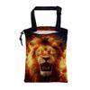 KXWQTRDD Car Garbage Bag Firce Lion Burning Flame Hanging Canvas Car Trash Bag Drawstring Car Back Seat Organizer for Car Back Front Seat Console with Adjustable Buckle view 1