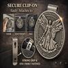 Archangel Michael Medal for Car Visor Clip, Metal Michael Car Visor, Driving Safety Gift for Drivers Long Travel view 4