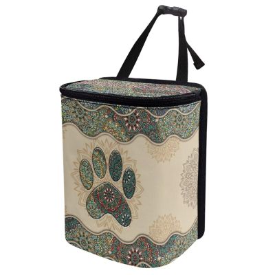 Yspwyqan Dog Paw Print Car Trash Can Lightweight Hanging Garbage Bin for Back Seat Leak Proof Car Trash Bag Hanging Fashion Auto Interior Universal Fit Most Cars Sedan Van Truck SUV