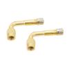 YIENAKFUN 2 PCS 90 Degree Metal Valve Stem Extenders, Universal Valve Stem Extensions Compatible for Dual Wheels Passenger Cars, Stroller, RV, Motorcycles, Bicycles, Trailers (Gold) view 1