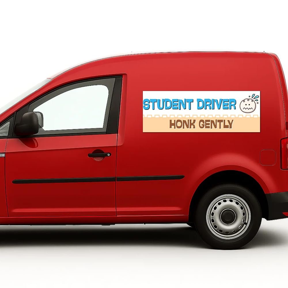 Student Driver Honk Gently Car Magnet Sign by DC | Flexible Car Magnetic Sheets with Adhesive Backing | 18"x24" Bumper Magnet Sticker for Vehicles, Trucks & Business Advertising Signs | Made in USA