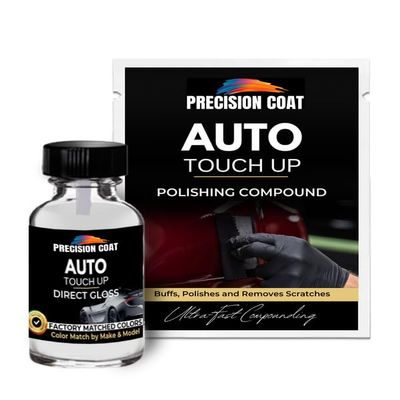 PRECISION COAT Compatible With 2001 Chevrolet Monte Carlo Jasper Green (56) Factory Matched High Gloss Single Stage Exact Match Color - Touch Up Paint Kit Includes Polishing Compound