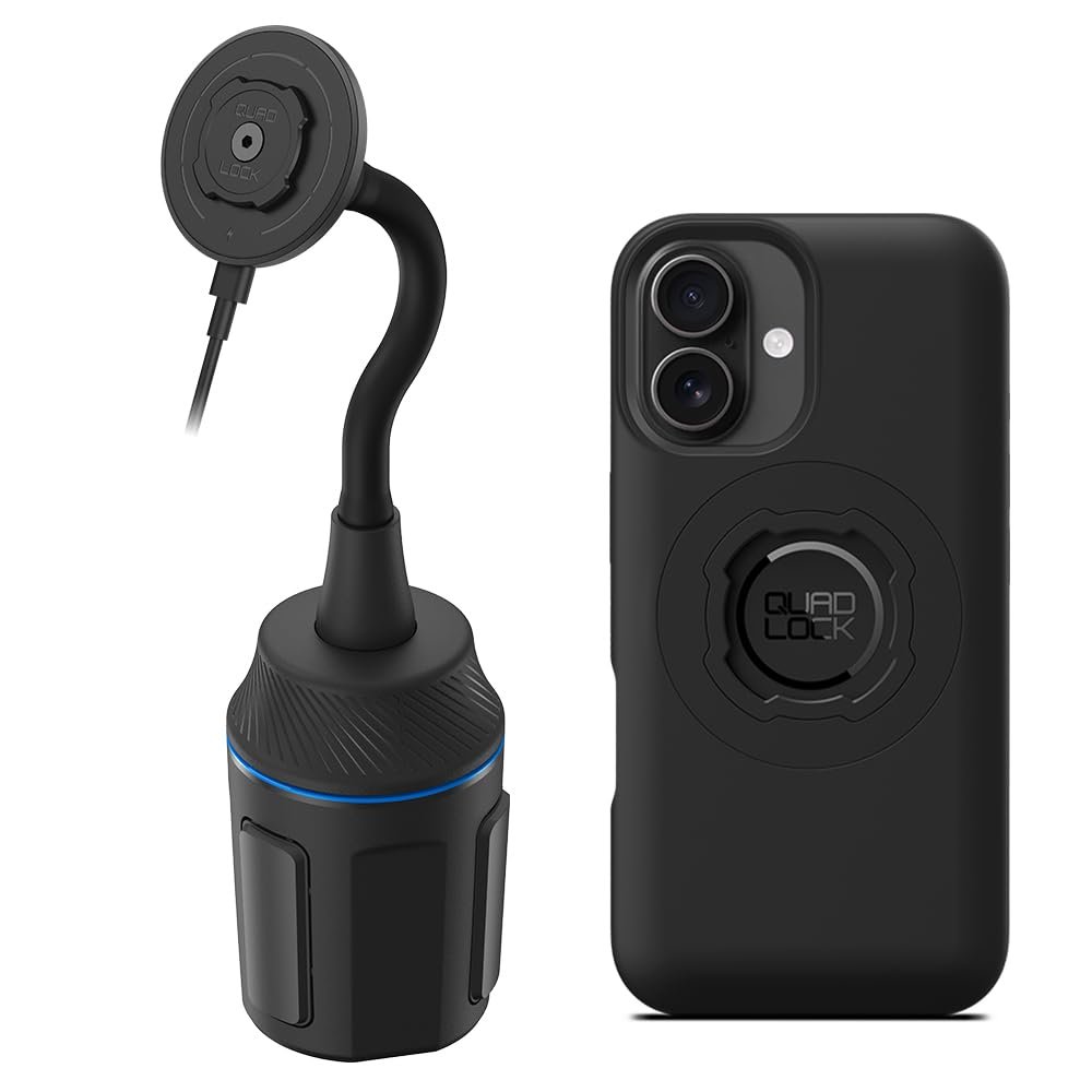 Quad Lock Cup Holder Mount Kit - iPhone 16 MAG with MAG Wireless Charging Head (V2)