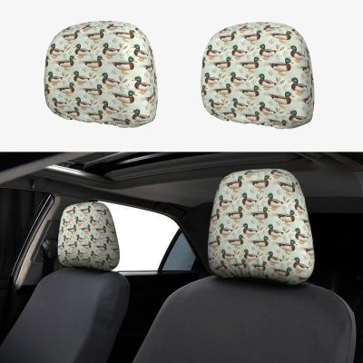 QANCOSI Mallard Duck Car Headrest Covers Car Seat Headrest Protector for Cars Vans Trucks 2 Pack