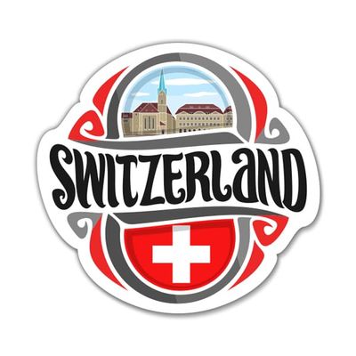 Switzerland - 8" Vinyl Sticker - for Car Laptop - Swiss Travel Zurich Geneva Decal