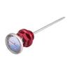 Segrehy Motorcycle Oil Dipstick Temperature Gauge High Precision CNC Aluminum Alloy Oil Level Checker for 125cc Motocross Motorbike Black Silver Red Optional (Red) view 1