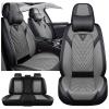 INSORIC Car Seat Covers for Chevy Equinox 2005-2025, Waterproof Nappa Leather Car Seat Protector, Comfortable and Anti-Slip Car Seat Cover&Accessories(5 Seats with Headrests/Black Gray) view 1