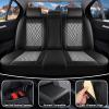 INSORIC Car Seat Covers for Chevy Equinox 2005-2025, Waterproof Nappa Leather Car Seat Protector, Comfortable and Anti-Slip Car Seat Cover&Accessories(5 Seats with Headrests/Black Gray) view 4