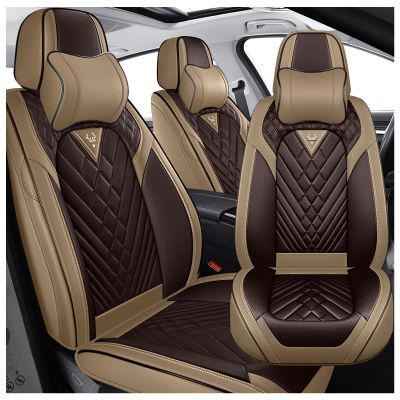 INSORIC Car Seat Covers for Dodge Ram 1500 2002-2025, Waterproof Nappa Leather Car Seat Protector, Comfortable and Anti-Slip Car Seat Cover&Accessories(2 Seats with Headrests/Brown Coffee)