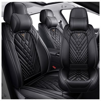 INSORIC Car Seat Covers for Chevy Impala 2000-2020, Waterproof Nappa Leather Car Seat Protector, Comfortable and Anti-Slip Car Seat Cover&Accessories(2 Seats with Headrests/Black)