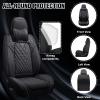 INSORIC Car Seat Covers for Chevy Impala 2000-2020, Waterproof Nappa Leather Car Seat Protector, Comfortable and Anti-Slip Car Seat Cover&Accessories(2 Seats with Headrests/Black) view 2