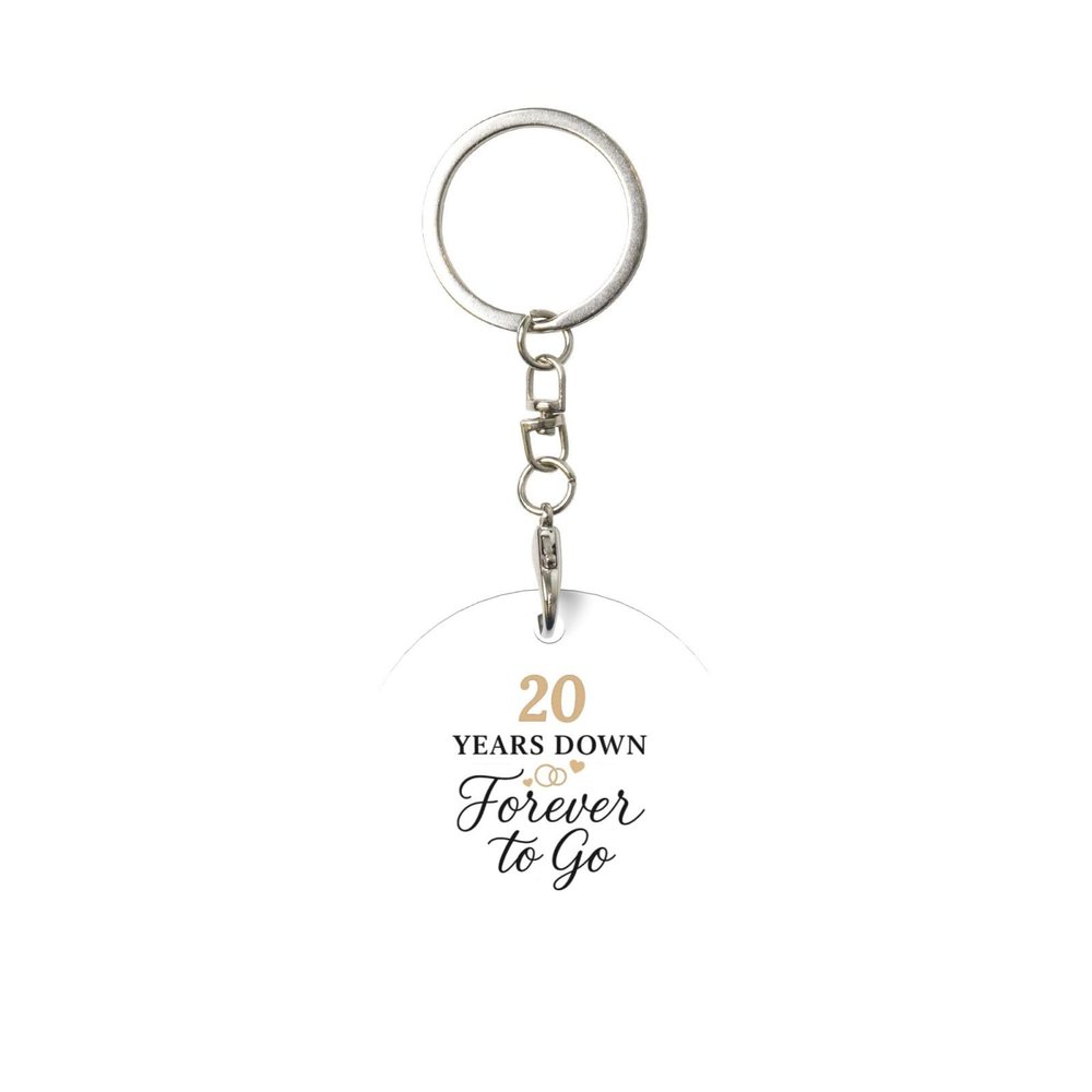 Kangweida 20 Years Down Forever To Go Couple 20th Weddings Durable Aluminum Round Keychain Stylish Useful