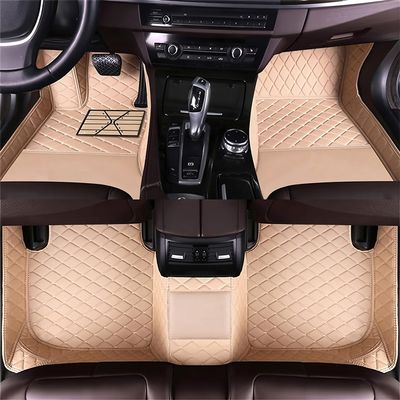 NYWXCFF Custom Car Floor Mats Compatible with Toyota RAV4,Camry,Tacoma, Corolla,Highlander etc All-Weather Protection Luxury Leather Car Mats 1999-2025 (3D Beige)