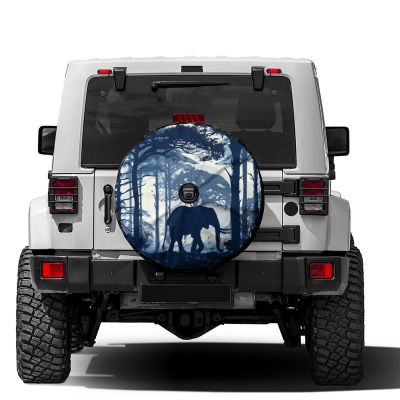 Foruidea Elephant Forests Abstract Spare Tire Cover with Backup Camera Hole Wheel Tire Cover Fit Trailer, RV, SUV and Many Vehicle 16inch