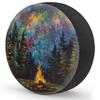 Rv Spare Tire Cover Wheel Mountain Forest Galaxy Tire Covers Wheel Protectors Universal Fit for Camper RV SUV Truck Travel Trailer Accessories Waterproof Cover 16 inch for Diameter 29-31in view 2