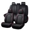 Truck Seat Covers for Chevy Silverado 2500 2007-2026, Waterproof Premium Leather Full Coverage Car Seat Cover, Muscle Sport Style Auto Interior Seat Cover Sets (Full Set/Black Red) view 1