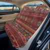 Semiouray Geometric Rear Bench Car Seat Cover Red Ethnic Tribe Geometric Waterproof Automotive Backseat Protector in Cloth Retro Aztec Navajo Non Slip Back Seat Protector Fit Trucks view 2