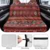 Semiouray Geometric Rear Bench Car Seat Cover Red Ethnic Tribe Geometric Waterproof Automotive Backseat Protector in Cloth Retro Aztec Navajo Non Slip Back Seat Protector Fit Trucks view 4