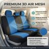 FH Group Trendy Elegance 3D Air Mesh Car Seat Covers - Universal Fit, Washable Seat Cover for SUV, Sedan, Van, Blue, Rear Set view 3