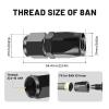 8AN Hose End Fitting Straight Swivel for CPE Braided Hose Black, Pack of 2 view 2
