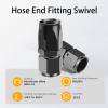 8AN Hose End Fitting Straight Swivel for CPE Braided Hose Black, Pack of 2 view 3