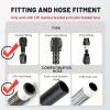 8AN Hose End Fitting Straight Swivel for CPE Braided Hose Black, Pack of 2 view 4