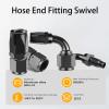 6AN Straight + 6AN 90 Degree Swivel Hose End Fitting for CPE Braided Hose Black, Pack of 4 view 2