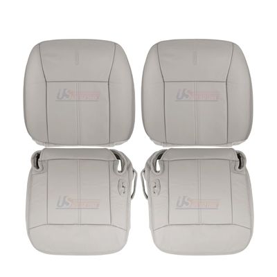 US Auto Seat Cover 2003-2011 fits Lincoln Town Car Driver Passenger Tops Bottoms Leather Cover Gray