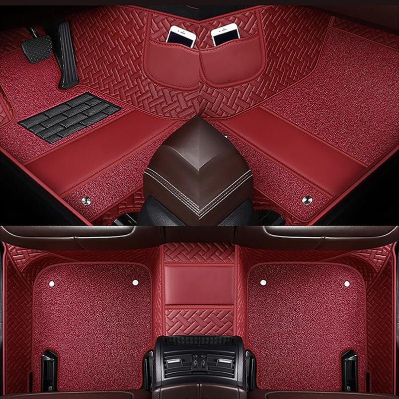 for Jaguar Car Mats Full Set (Double Layer) with Custom Logo/Pic - Fits XE XF XJ XJL XK S-Type E-Pace F-Pace I-Pace F-Type, All-Weather Protection, Full Coverage, with Storage Bag