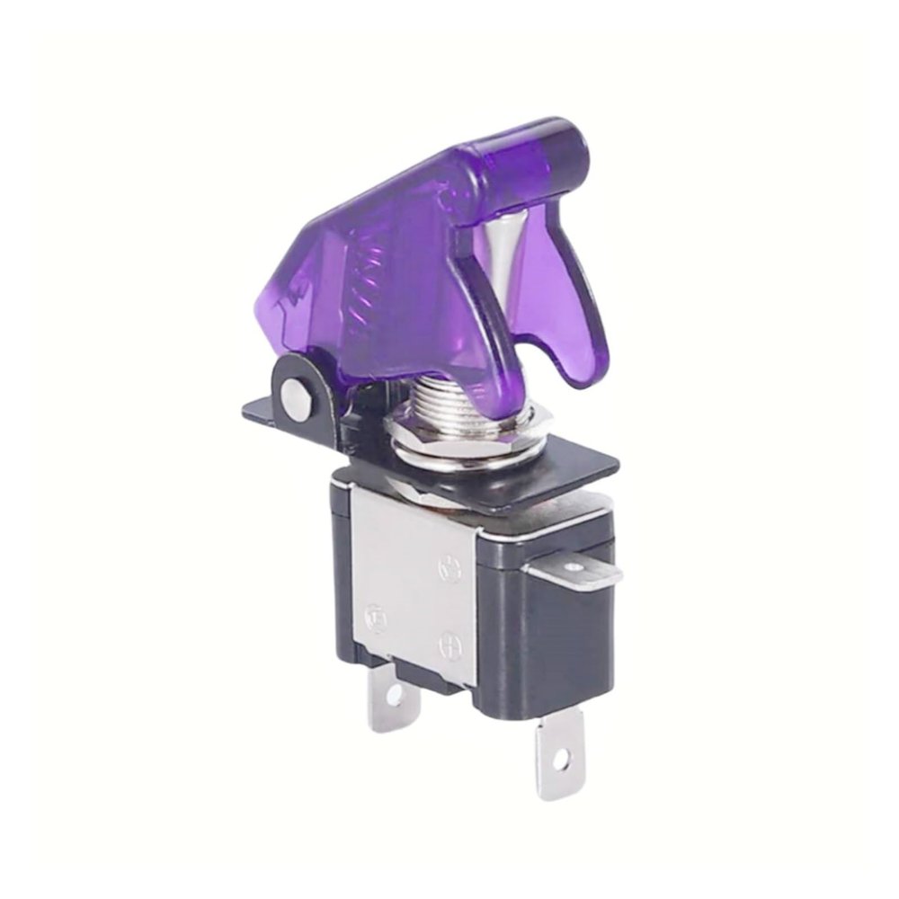 FXPCGZISH 1pcs Purple 12VASW07 car Modified Ignition Button Switch with Cover Racing Power Switch
