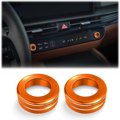 for Kia Sportage 2026 Accessories, DvlynAuroa 2-Piece Aluminum Alloy A/C Climate Knob Cover Trim Kit - Interior Upgrade, Knob Protection & Easy Operation (Orange, 2026 & Later)