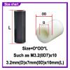 XAOLIUZi 60-120pcs ABS Nylon Spacer Black or White Round Standoff Spacer Non-Threaded Hollow Standoff Washer Board L=3-50mm(Black,10mm (60pcs),M5.2 (OD11)) view 2